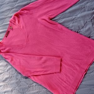 Bright pink cardigan